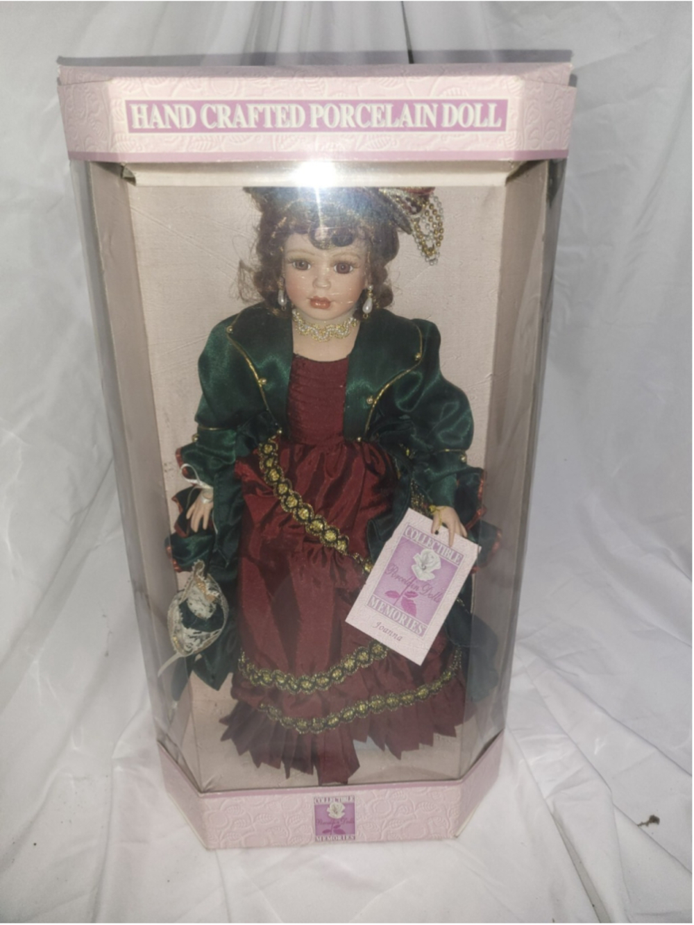Vintage Collectible Memories Joanna Porcelain Doll 16" Victorian Dress COA NIB